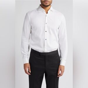 Hugo Boss BOSS Men's Hank Slim-Fit Tuxedo Shirt 16.5 34/35